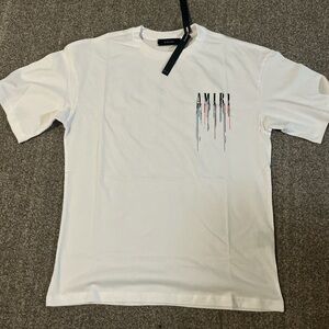Amiri White paint drop shirt
